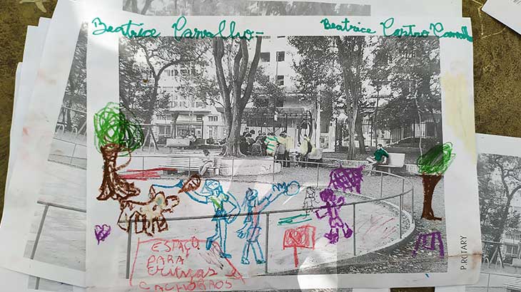 Crianças do Programa Curumim mapearam os sonhos para o bairro (Foto: Acupuntura Urbana)
