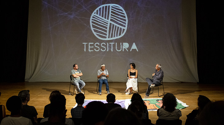 Debate que marcou a abertura da intervenção Tessitura, no Sesc Belenzinho. <br>Foto: Alexandre Nunis