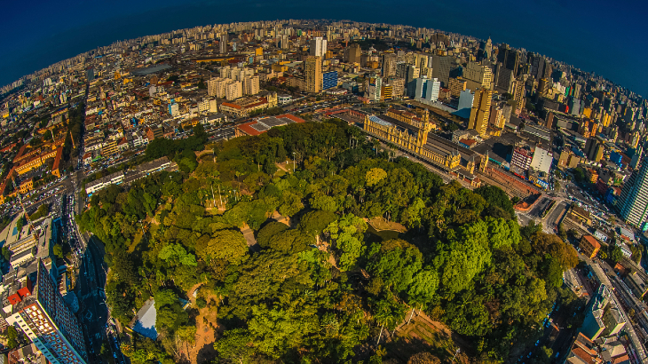 Vista aérea do Parque da Luz. Foto: Joca Duarte