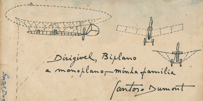 Manuscrito de Alberto Santos Dumont, Rio de Janeiro, 1929. Coleção de Pedro Corrêa do Lago, curador da exposição A Magia do Manuscrito.