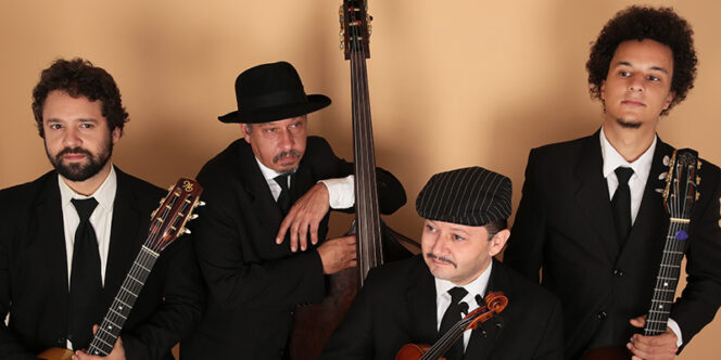 Grupo de jazz cigano francês inspirado na dupla Django Reinhardt e Stéphane Grappelli / Foto de Silvio Fatz