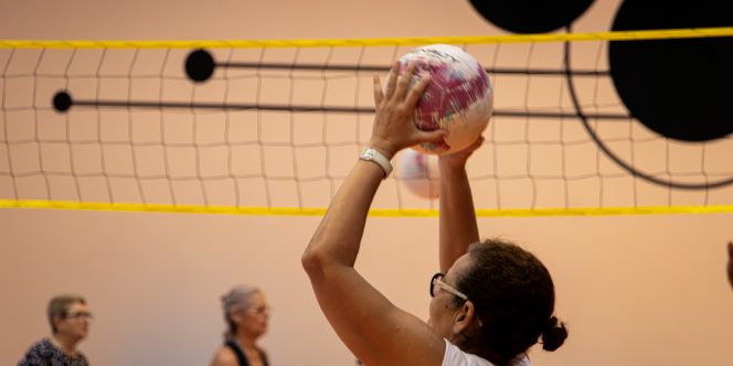 Aluna  praticante da atividade nos Sesc 14 Bis