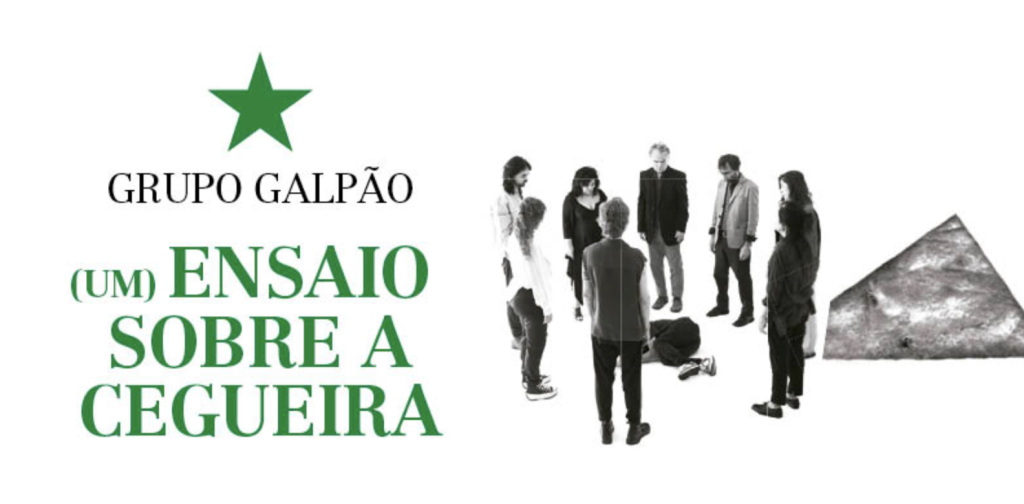 Banner com o nome do espetáculo (Um) Ensaio Sobre A Cegueira