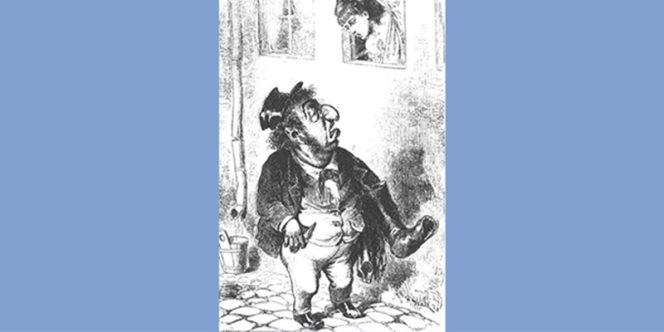 Arte: Caricatura antissemita 1873 Friedrich Graetz, Public domain, via Wikimedia Commons