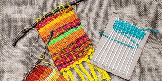 Tecelagem com tear de papelão (Foto Divulgação)