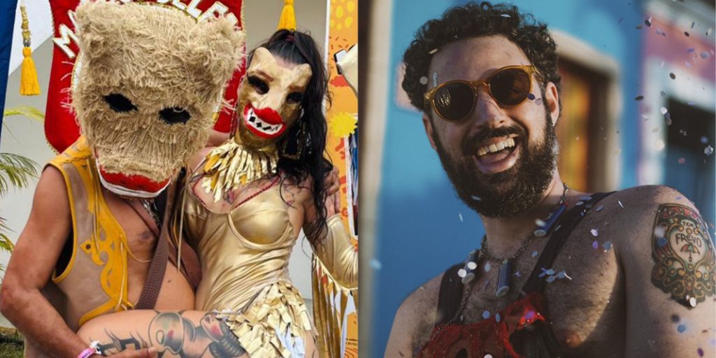 Montagem com fotos de Juba Valença e Bloco Urso do Bicho Maluco Beleza