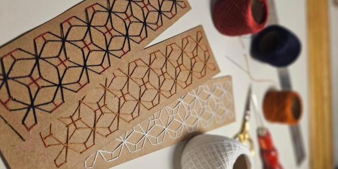Papelaria Bordada com Sashiko - créditos: Gabriela Massuda