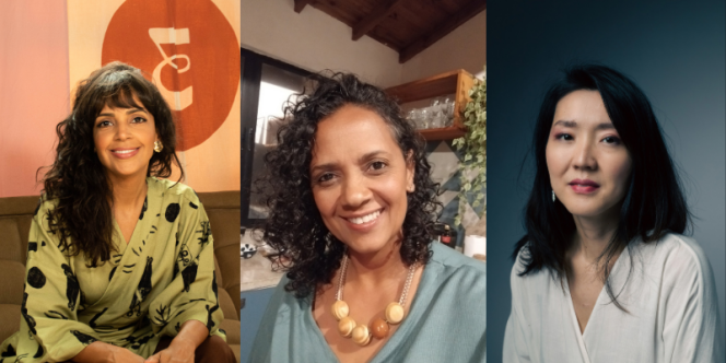 Cred:  Eva Mota, Nane Garrido e Bruna Kim (divulgação)